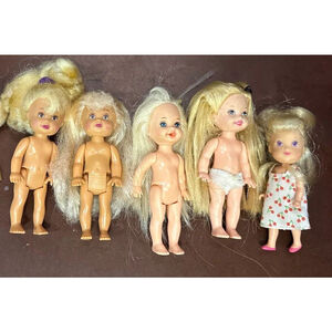 Lot of 5 Small Dolls - 5-Kelly Dolls - Barbie’s Little Sister 4in tall